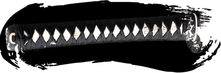 Tsuka tradicional con seda japonesa y Hineri Maki